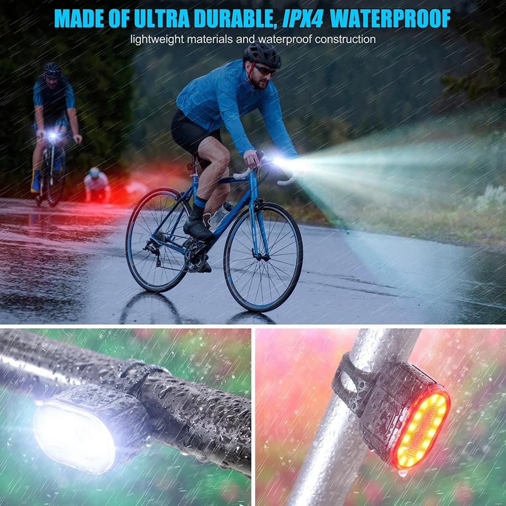 LED Bicycle Light Set 350mAh USB Rearchargeable Bike Front Rear Light Headlight Taillight Flashlight Bicycle Accessories