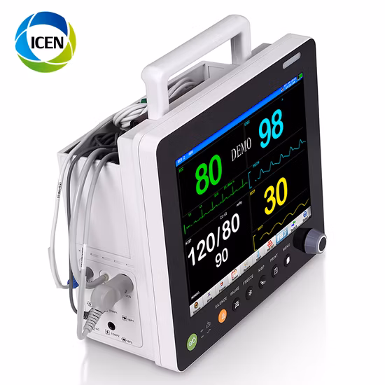 in-C006-1 Nouveau ICU ECG Surveillance de la fréquence cardiaque médicale Multi Paramètre 15 pouces Prix du moniteur patient