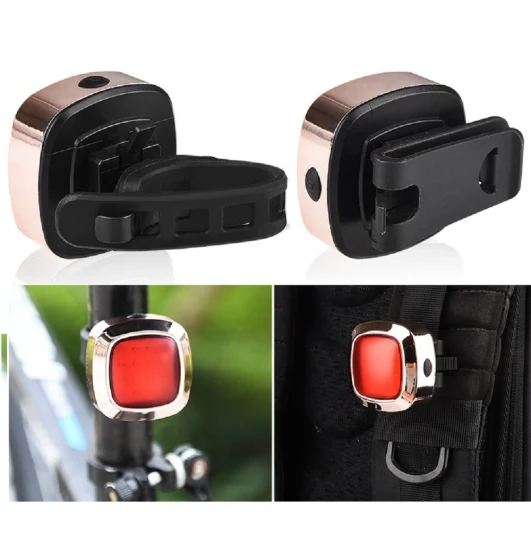 Feu arrière de vélo à détection automatique, détection de freinage, rechargeable par USB, avertissement LED ultra lumineux, capteur marche/arrêt automatique Ipx5 étanche Bl18314