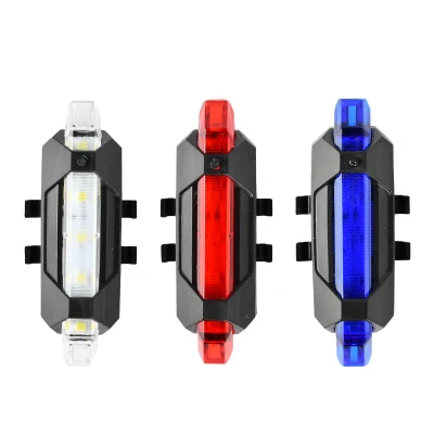 Brightenlux 3 Couleurs Rouge Bleu Blanc USB Recharge Vélo Feu Arrière